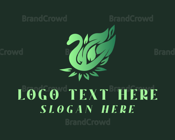Green Swan Leaf Logo