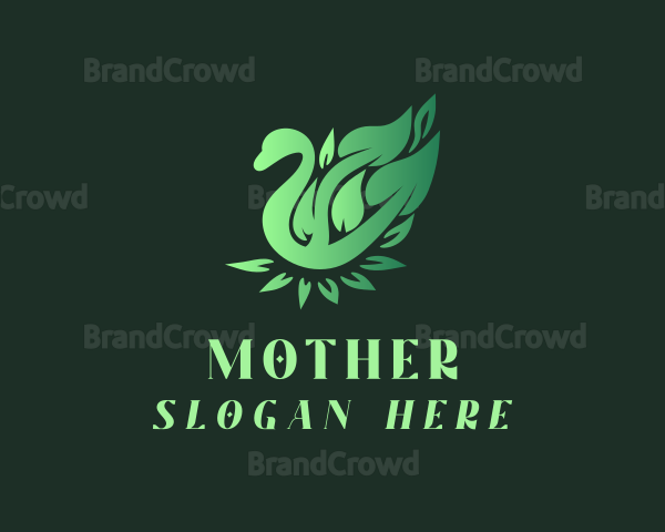 Green Swan Leaf Logo