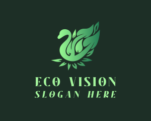 Green Swan Leaf logo design