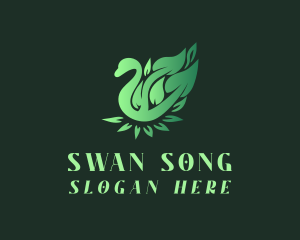 Green Swan Leaf logo design