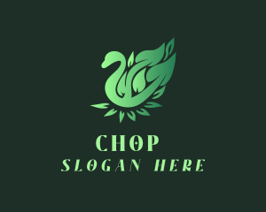 Eco Friendly - Green Swan Leaf logo design