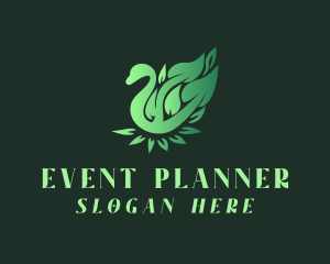 Eco Friendly - Green Swan Leaf logo design