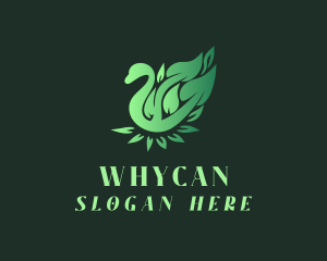 Geese - Green Swan Leaf logo design