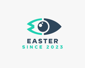 Ophthalmologist - Eye Surveillance Letter M logo design