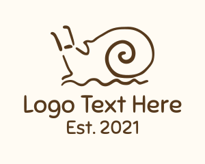 Pesticide - Minimalist Brown Snail logo design