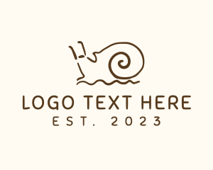 Drawing - Animal Garden Snail logo design