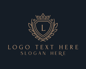 College - Shield Royal Wreath logo design