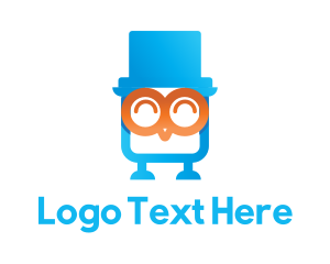 Top Hat - Owl Flash Drive logo design