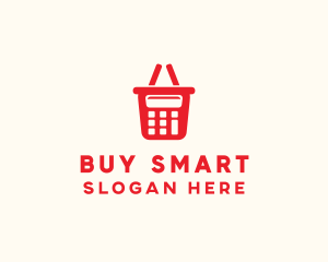 Calculator Shopping Basket logo design