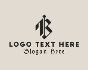 Lettering - Gothic Geometric Tattoo logo design