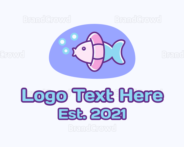 Pastel Swimming Fish Logo