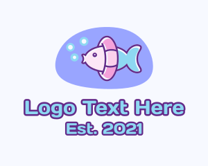 Aquarium - Pastel Swimming Fish logo design
