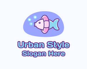 Pastel Swimming Fish  Logo
