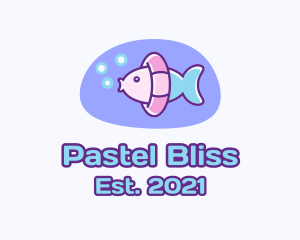 Pastel Swimming Fish  logo design