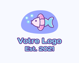 Fishing - Pastel Swimming Fish logo design