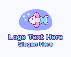 Pastel Swimming Fish  Logo