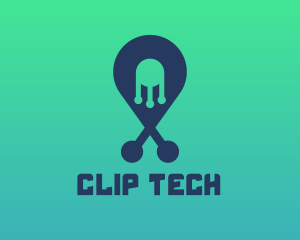 Tech Pin Location logo design