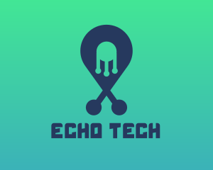 Tech Pin Location logo design