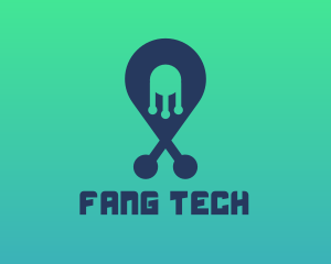 Tech Pin Location logo design