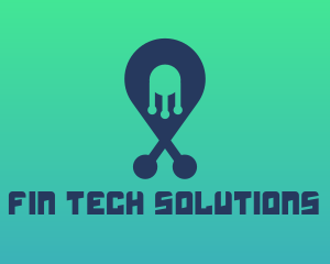 Tech Pin Location logo design