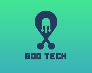 Tech Pin Location logo design