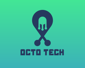 Tech Pin Location logo design
