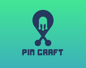 Pin - Tech Pin Location logo design