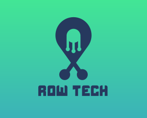 Tech Pin Location logo design