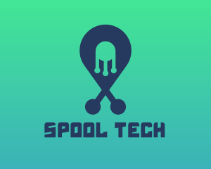 Tech Pin Location logo design