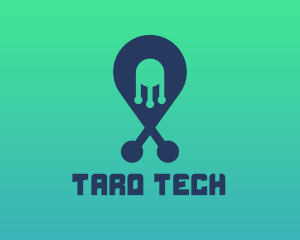 Tech Pin Location logo design