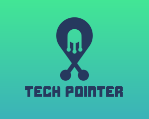 Tech Pin Location logo design