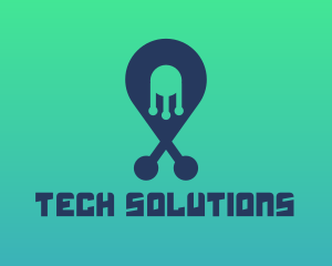 Tech - Tech Pin Location logo design