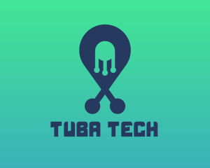 Tech Pin Location logo design