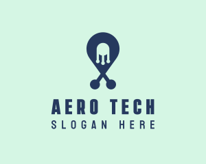 Tech Pin Location logo design