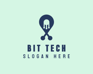 Tech Pin Location logo design