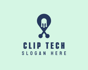 Tech Pin Location logo design