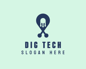 Tech Pin Location logo design