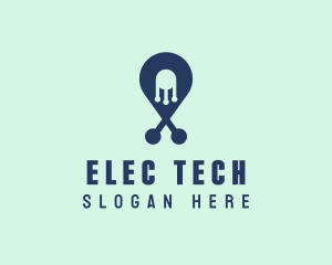 Tech Pin Location logo design