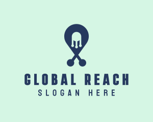 Tech Pin Location logo design