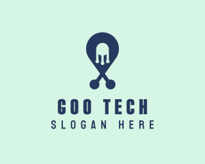 Tech Pin Location logo design