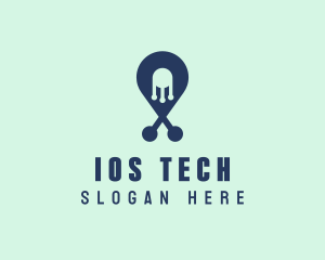 Tech Pin Location logo design