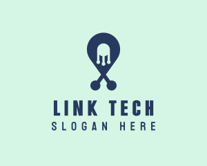 Tech Pin Location logo design