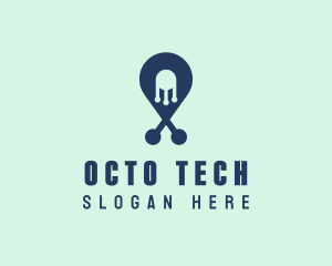 Tech Pin Location logo design