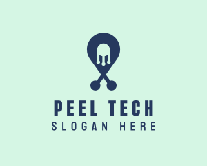 Tech Pin Location logo design