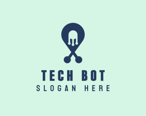 Tech Pin Location logo design