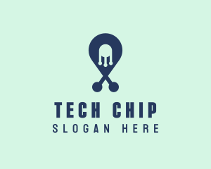 Tech Pin Location logo design