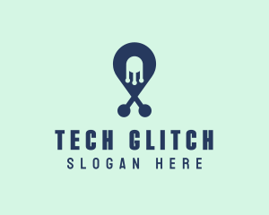 Tech Pin Location logo design