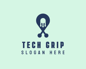 Tech Pin Location logo design