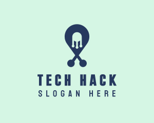 Tech Pin Location logo design