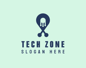 Tech Pin Location logo design